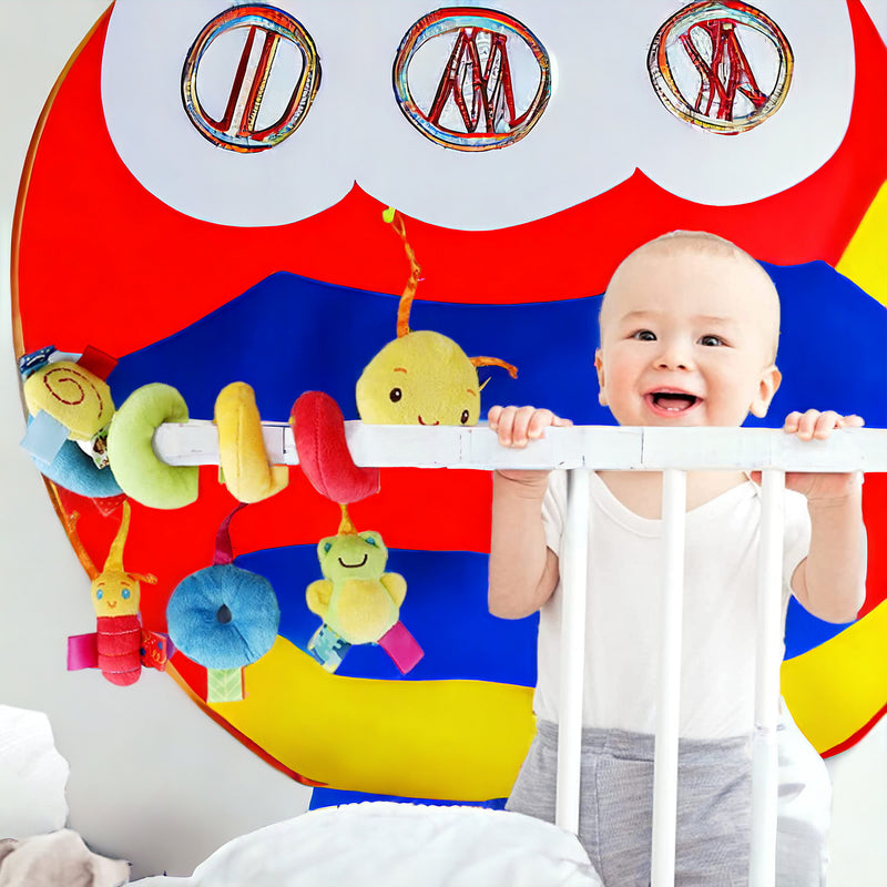 Baby Hanging Car Seat Toy - Plush Activity Hanging Stroller Toy MamabBabyLand