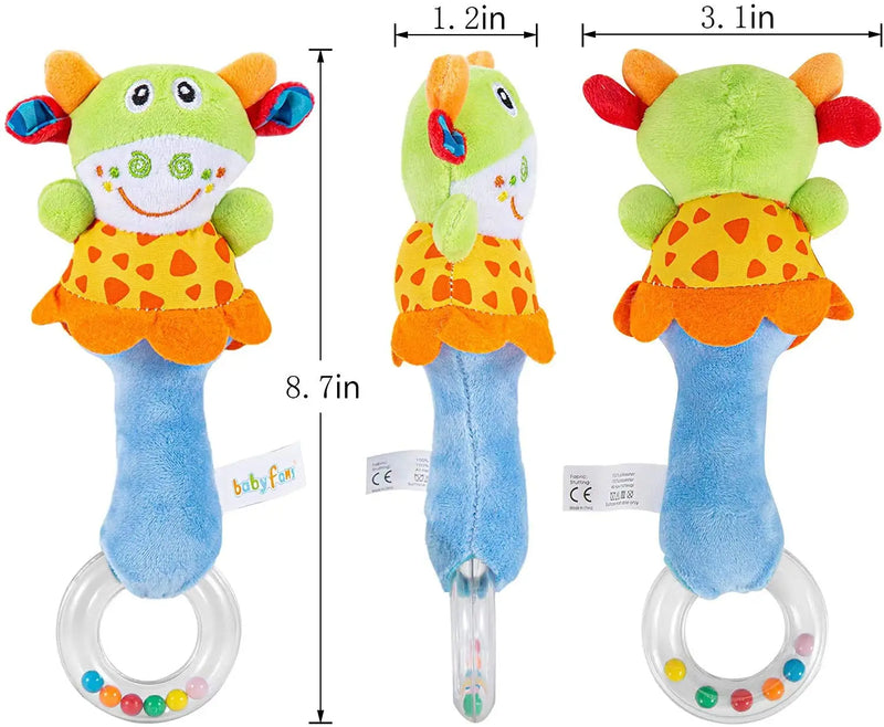 Plush Baby Soft Rattle Toy - Fabric Ring Rattles Shaker For Infants MamabBabyLand