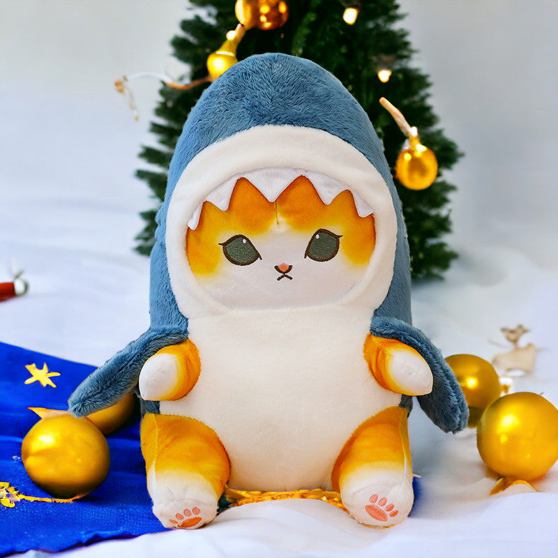 1pc Anime Shark Cat Plush Toy - Cute Stuffed Animals Soft Plushies For Kids MamabBabyLand