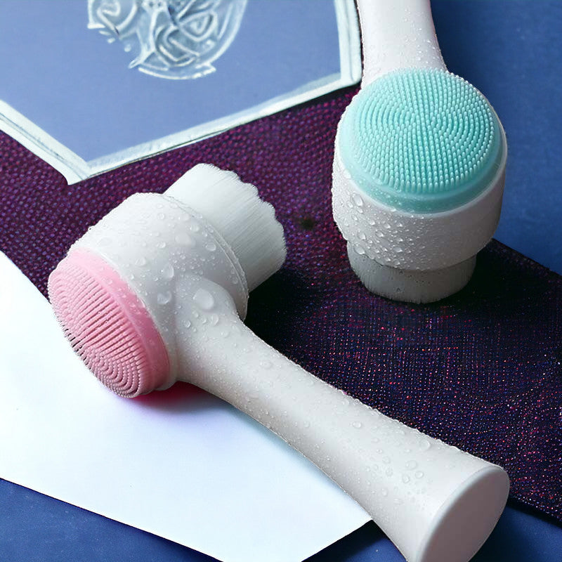 3D Bilateral Silicone Facial Cleanser - Manual Massage Facial Brush Soft Brush MamabBabyLand