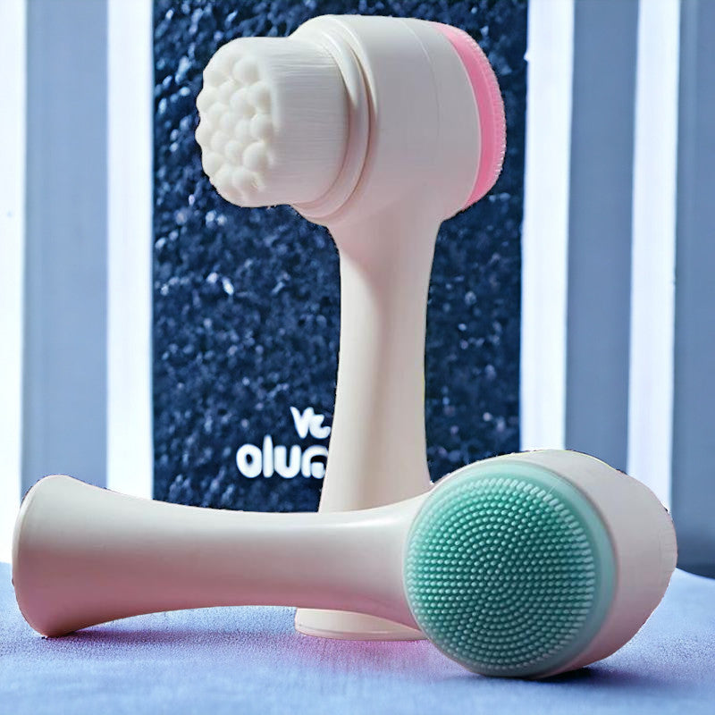 3D Bilateral Silicone Facial Cleanser - Manual Massage Facial Brush Soft Brush MamabBabyLand