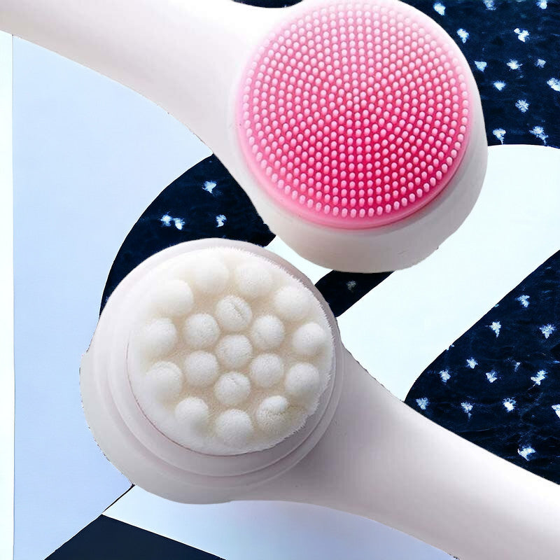 3D Bilateral Silicone Facial Cleanser - Manual Massage Facial Brush Soft Brush MamabBabyLand