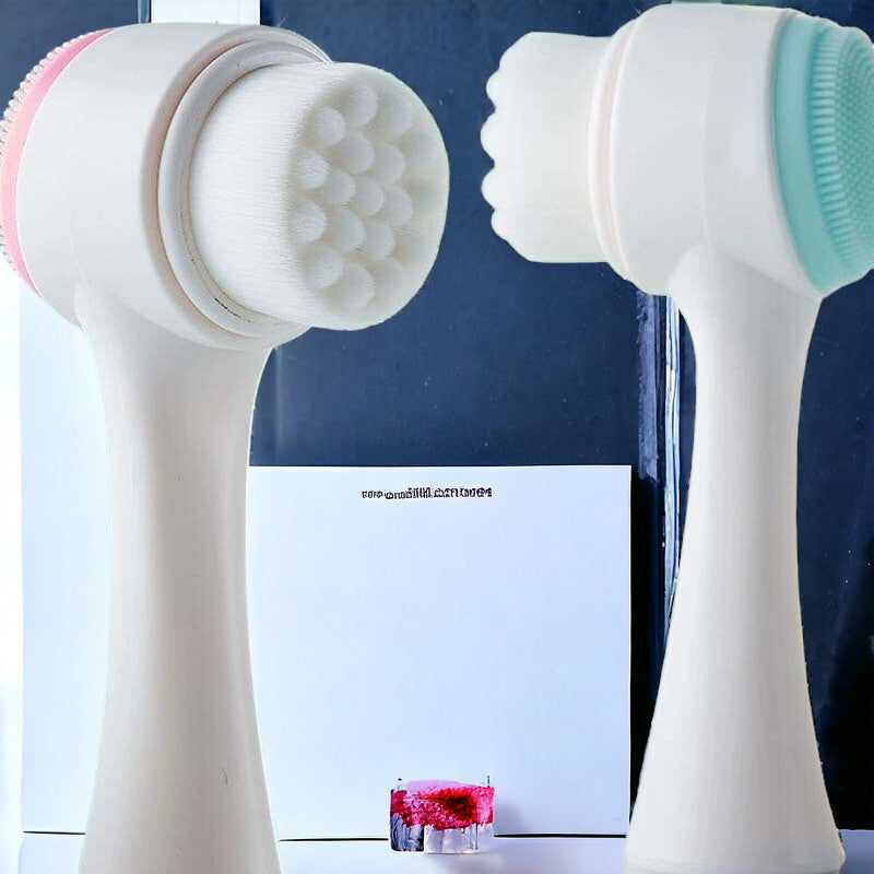 3D Bilateral Silicone Facial Cleanser - Manual Massage Facial Brush Soft Brush MamabBabyLand