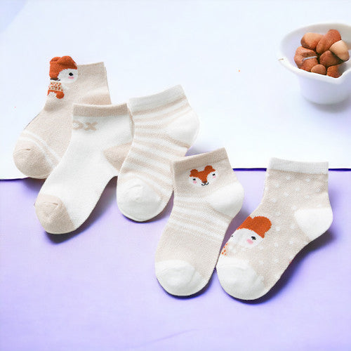 5 Pairs Infant Baby Socks -  Newborn Toddler First Walker Socks MamabBabyLand