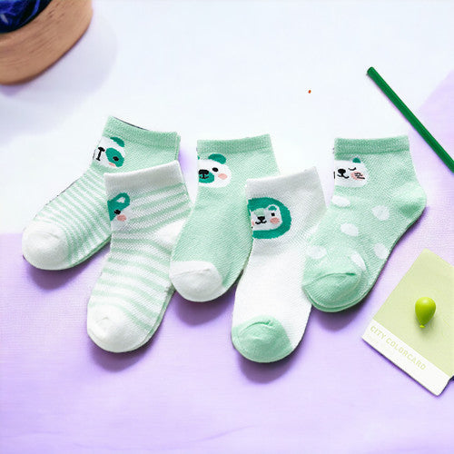 5 Pairs Infant Baby Socks -  Newborn Toddler First Walker Socks MamabBabyLand