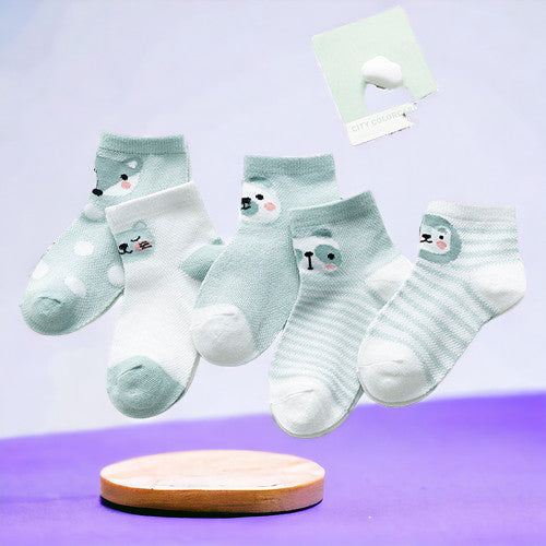 5 Pairs Infant Baby Socks -  Newborn Toddler First Walker Socks MamabBabyLand