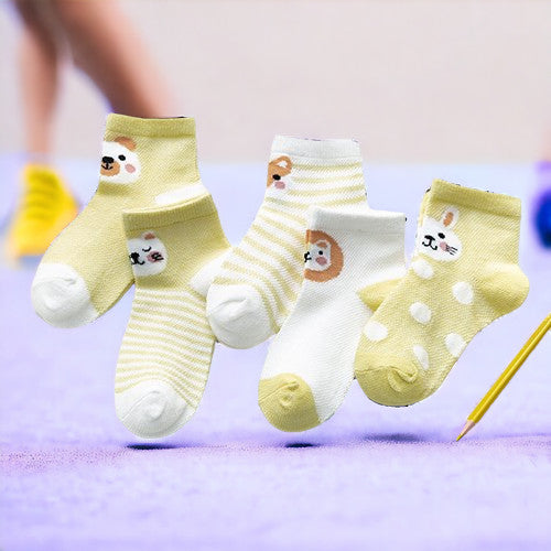 5 Pairs Infant Baby Socks -  Newborn Toddler First Walker Socks MamabBabyLand