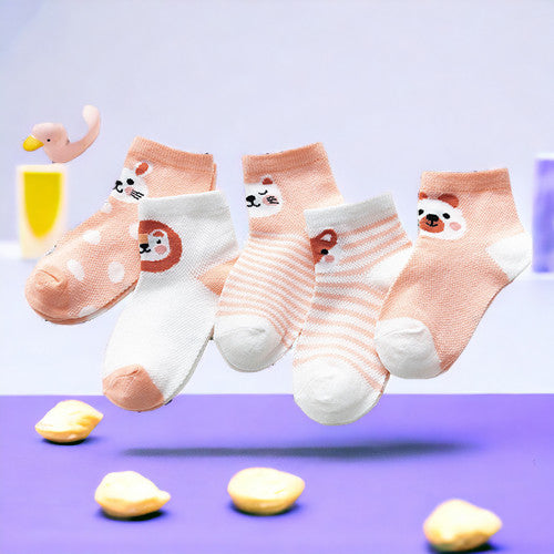 5 Pairs Infant Baby Socks -  Newborn Toddler First Walker Socks MamabBabyLand