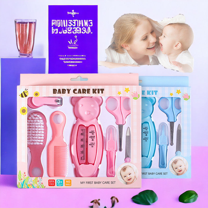 7 pcs Baby Care Kit - Infant Water Thermometer - Baby Safety Nail Clippers - Comb Brush MamabBabyLand