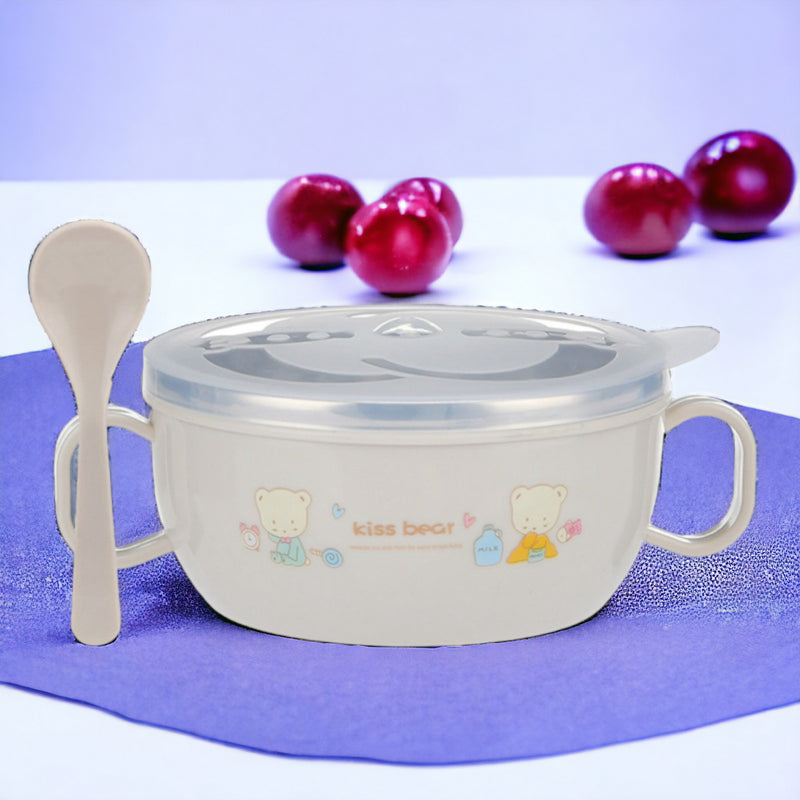 Babies Feeding Bowl - Stainless Steel Insulation Bowl - Children Tableware Cartoon Food Bowl MamabBabyLand