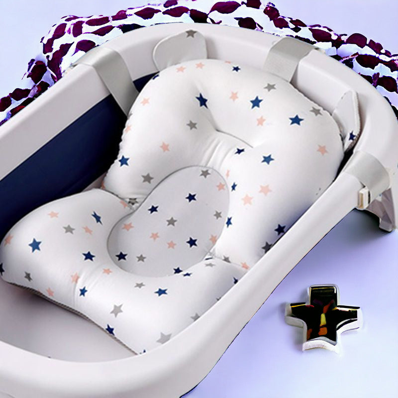 Baby Bath Seat Support Mat - Infant Anti-Slip Body Cushion - Foldable Baby Bath Tub Pad MamabBabyLand