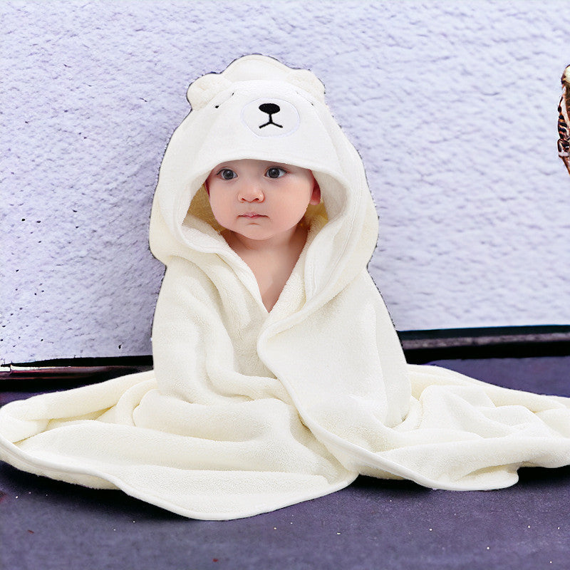 Cartoon Baby Bath Towels - Hooded Coral Fleece Kids Bathrobe - Newborn Swaddle Wrap MamabBabyLand