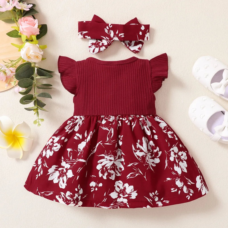 Dress For Kids 3-24 Months - Korean Style Butterfly Floral Princess Dress For Newborn MamabBabyLand