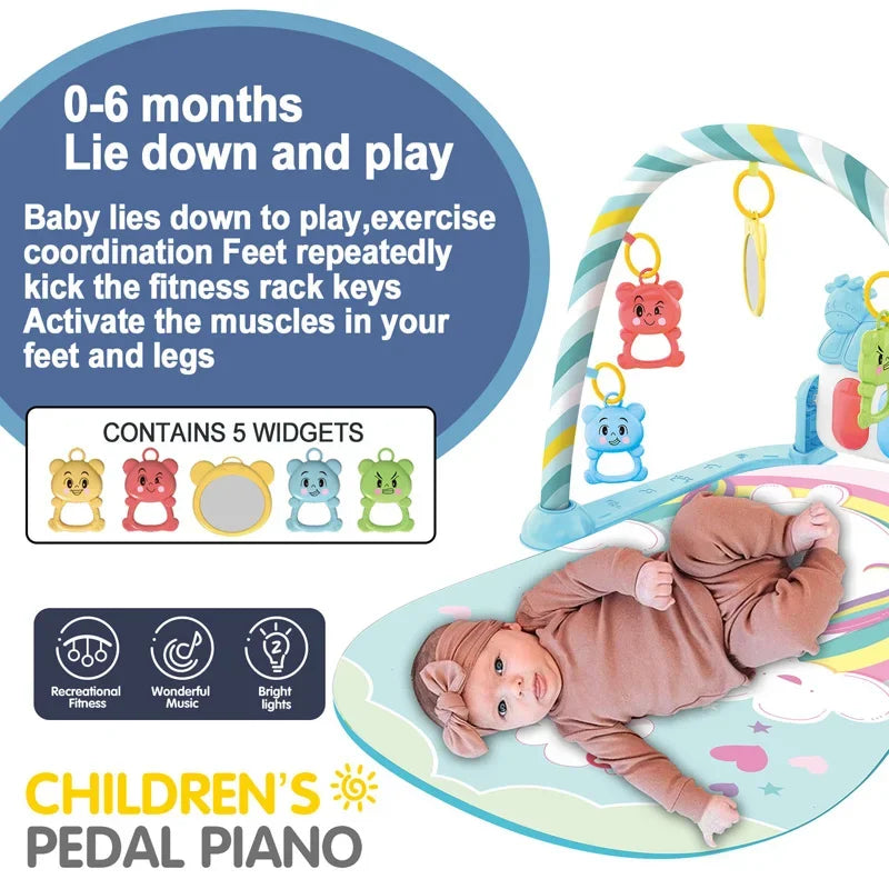 Baby Music Play Gym - Activity Toy for Newbord - Crawling Blanket Pedal Game Pad MamabBabyLand