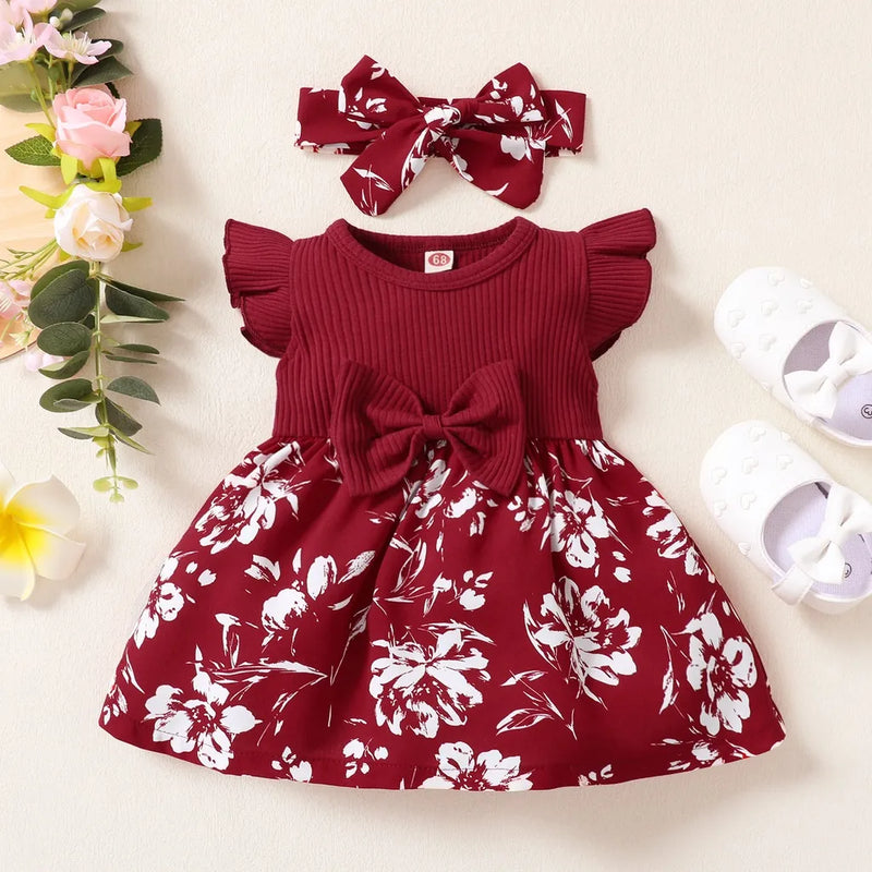 Dress For Kids 3-24 Months - Korean Style Butterfly Floral Princess Dress For Newborn MamabBabyLand