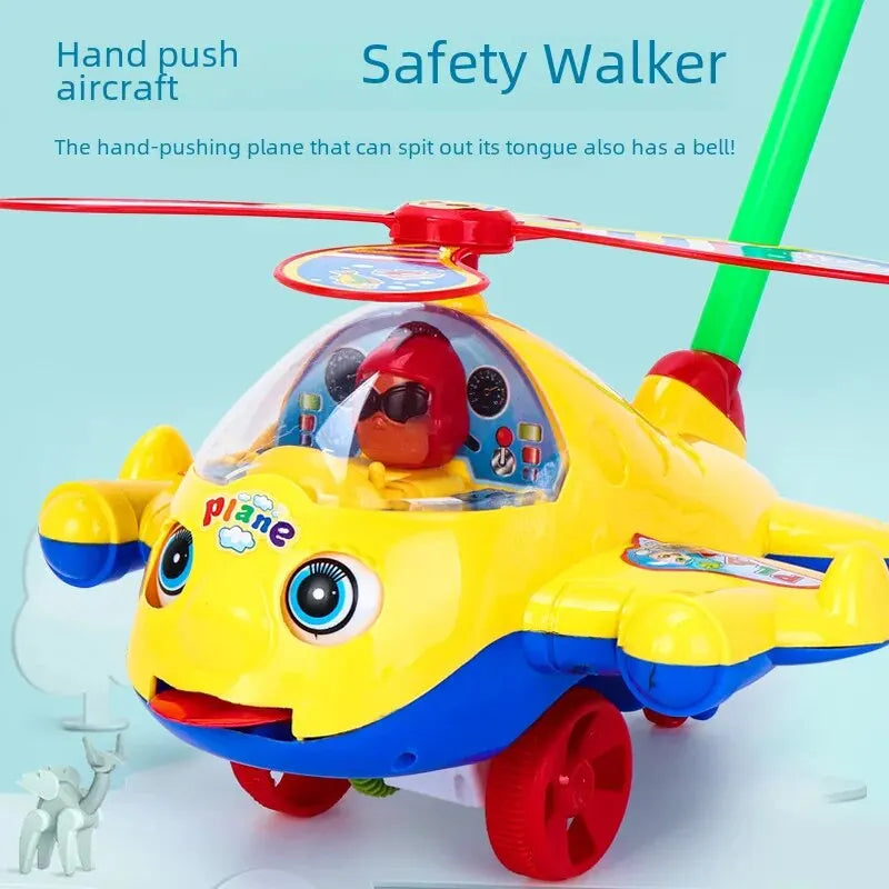 Children Walker Hand Push Airplane Toy - Kids Learning To Walk Infant Step Toy MamabBabyLand