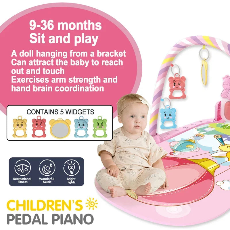 Baby Music Play Gym - Activity Toy for Newbord - Crawling Blanket Pedal Game Pad MamabBabyLand