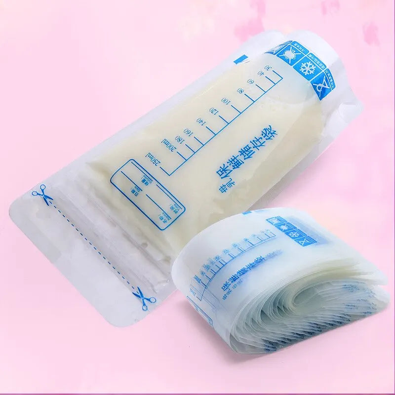 Breastmilk Storage Bag with 250ml Self Standing Baby Food Storage Containers No Leak Milk Freezer Bags Safe Feed BPA Free 30pcs MamabBabyLand