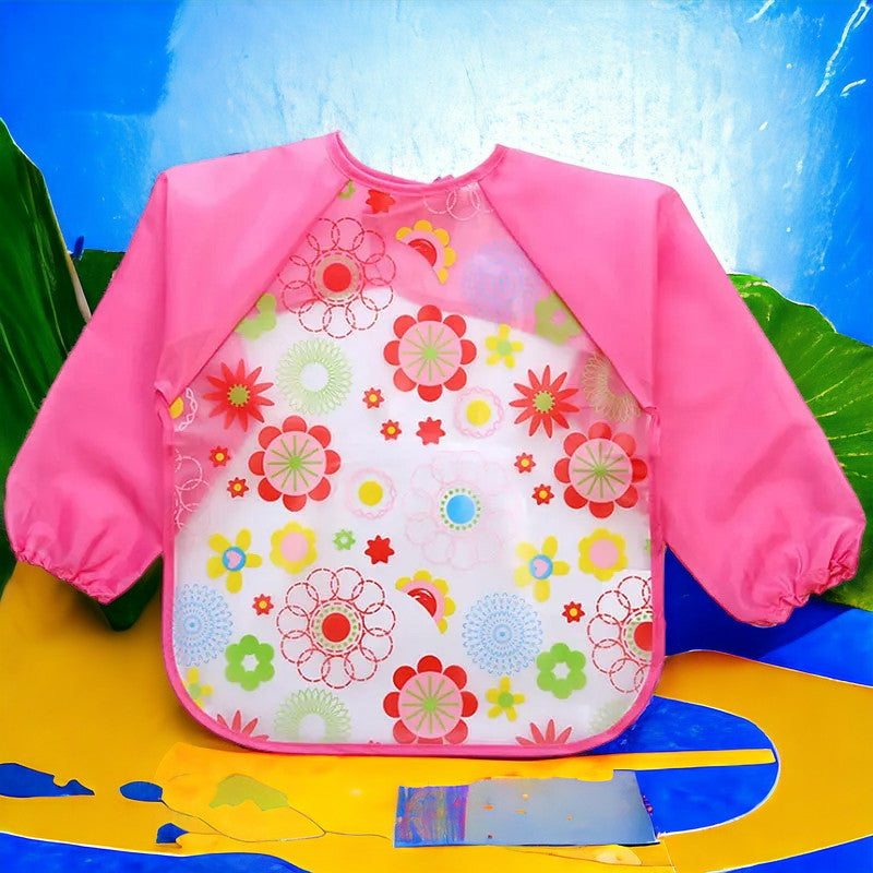 Waterproof Eating Smock - Infant Cartoon Long Sleeve Feeding Bib MamabBabyLand