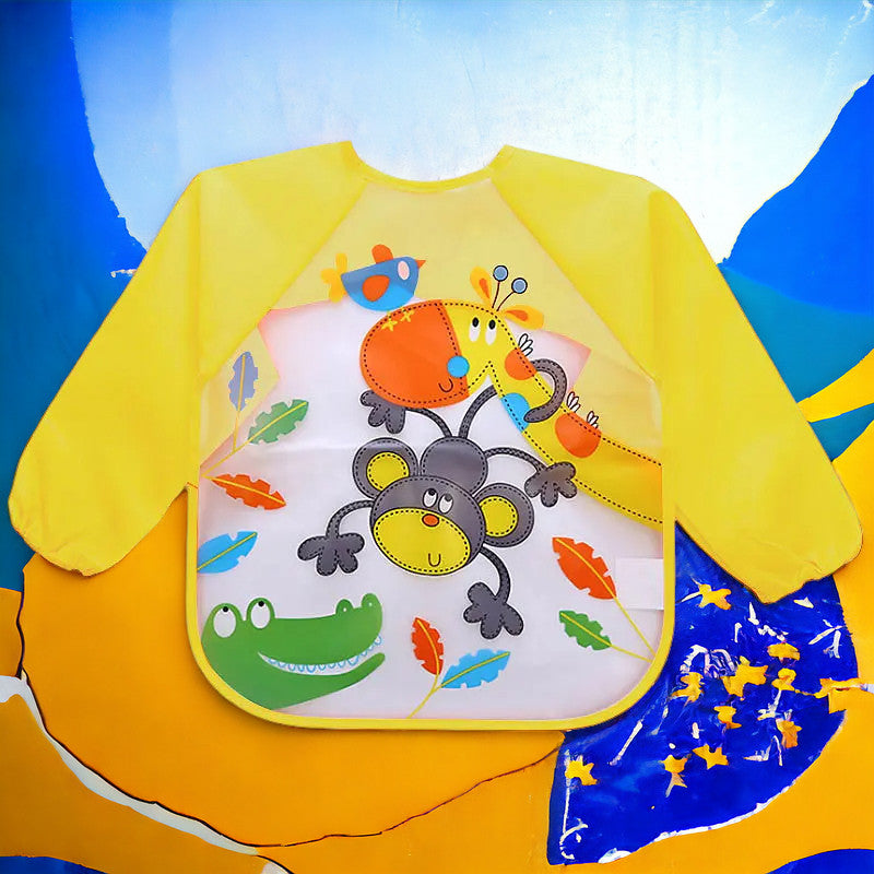 Waterproof Eating Smock - Infant Cartoon Long Sleeve Feeding Bib MamabBabyLand