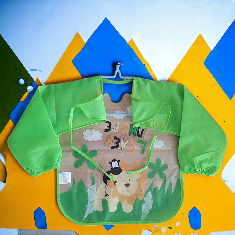 Waterproof Eating Smock - Infant Cartoon Long Sleeve Feeding Bib MamabBabyLand